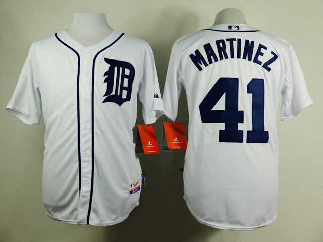 Men Detroit Tigers #41 Martinez Whtie MLB Jerseys
